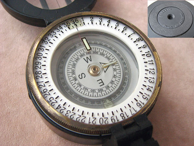 Close up view of degrees dial
